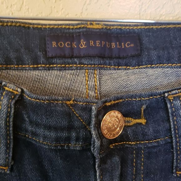 Rock & Republic Womens Kasandra Bootcut Jeans 10M Distressed Deconstructed Denim - Picture 2 of 9